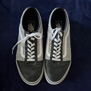 Vans Gray and Black Old Skool Low-Top Sneakers